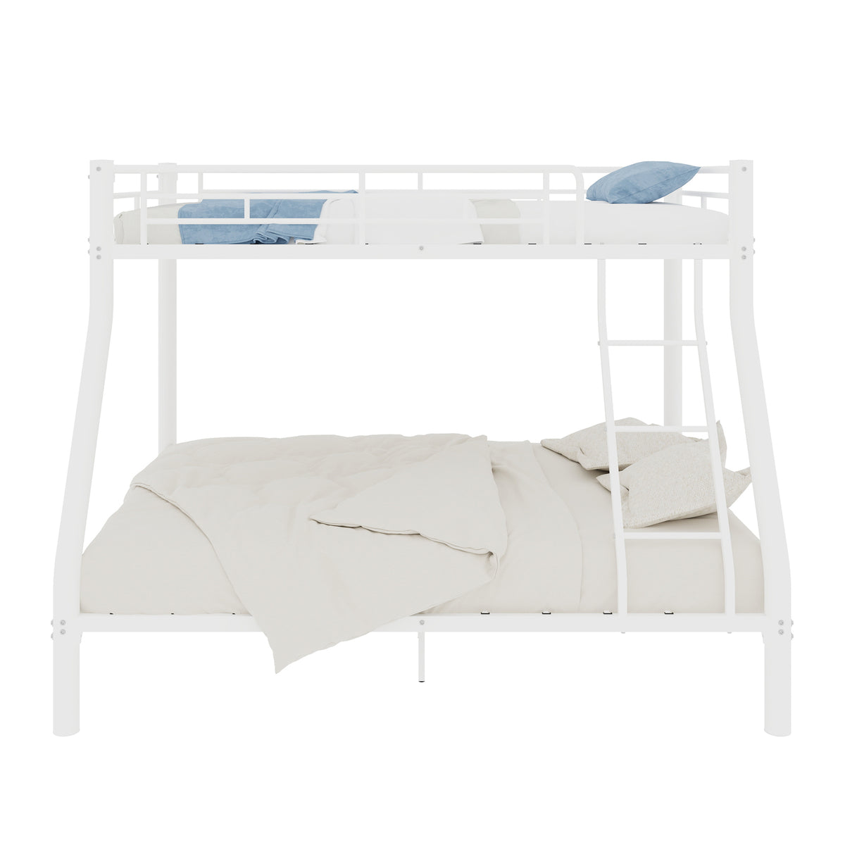 White Metal Bunk Bed – Single over Double — detail 11